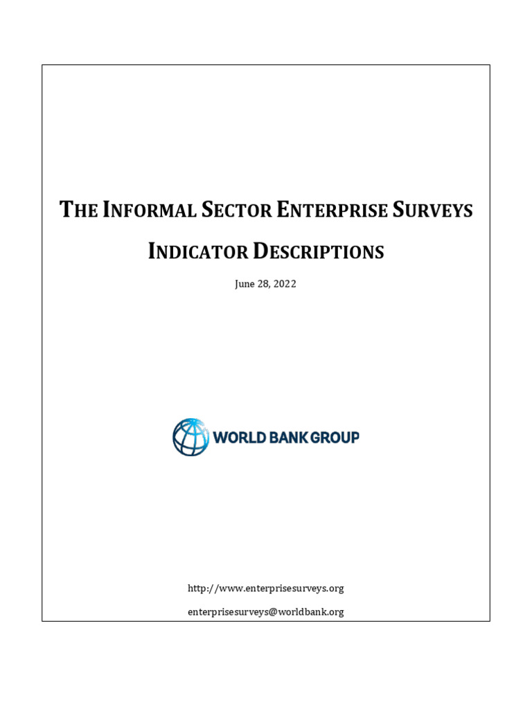 Informal Sector Enterprise Surveys Overview | PDF | Sampling ...