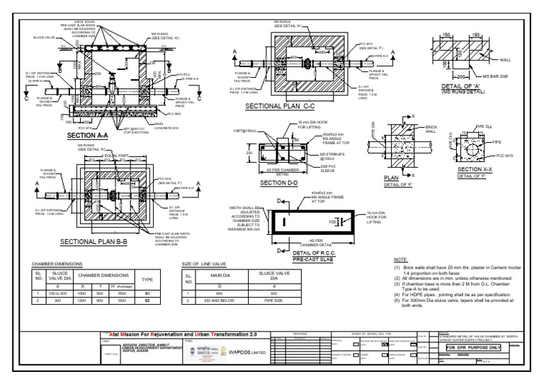 Standard Valve Chamber Design Details | PDF | Civil Engineering | Plumbing
