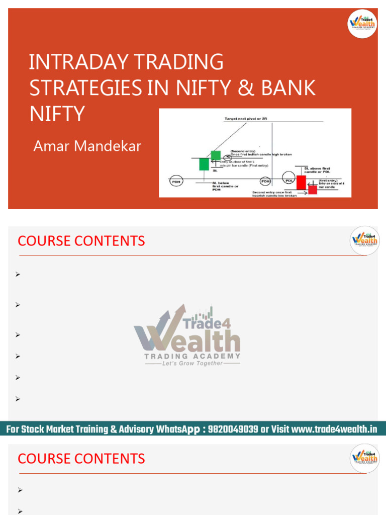 Nifty Intraday Trading Strategies | PDF | Day Trading | Market (Economics)