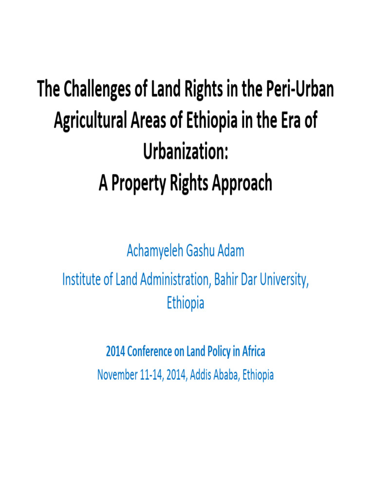 The Challenges of Land Rights in The Peri-Urban Agricultural Areas of ...