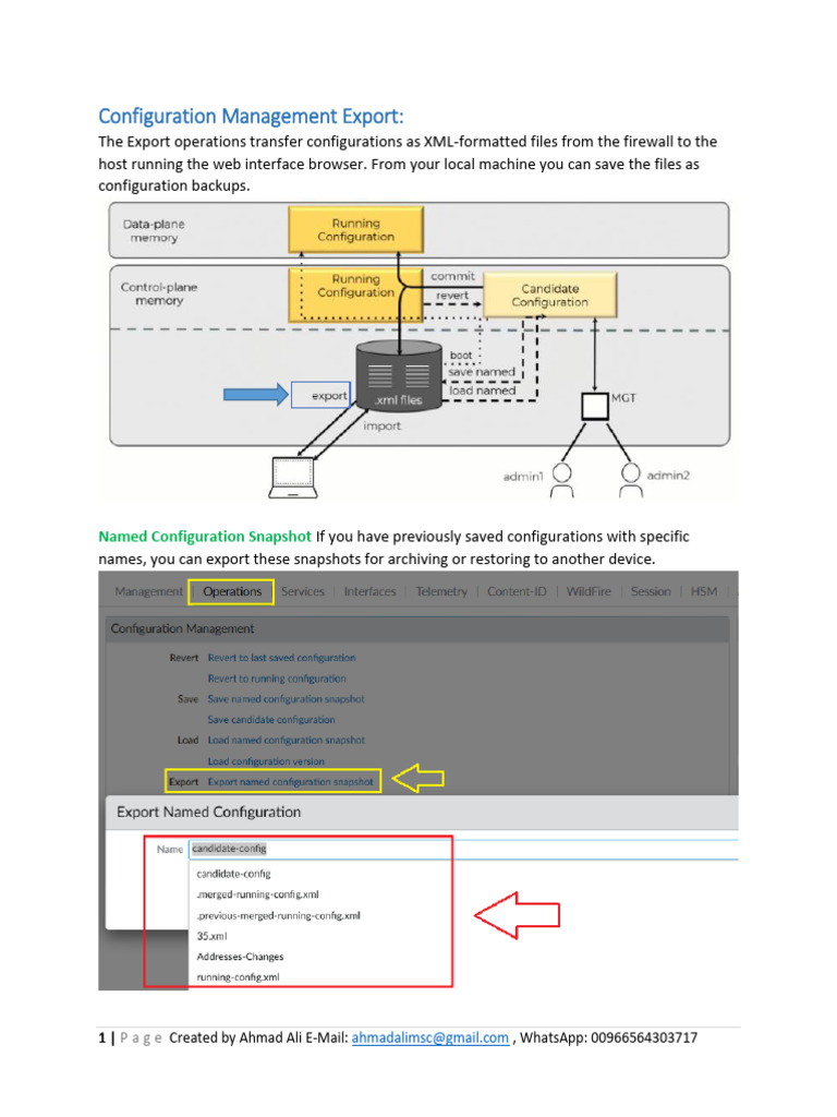 Firewall Configuration Export Guide | PDF