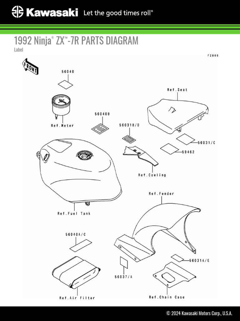1992 Ninja® ZX™-7R Label - Pieces | PDF