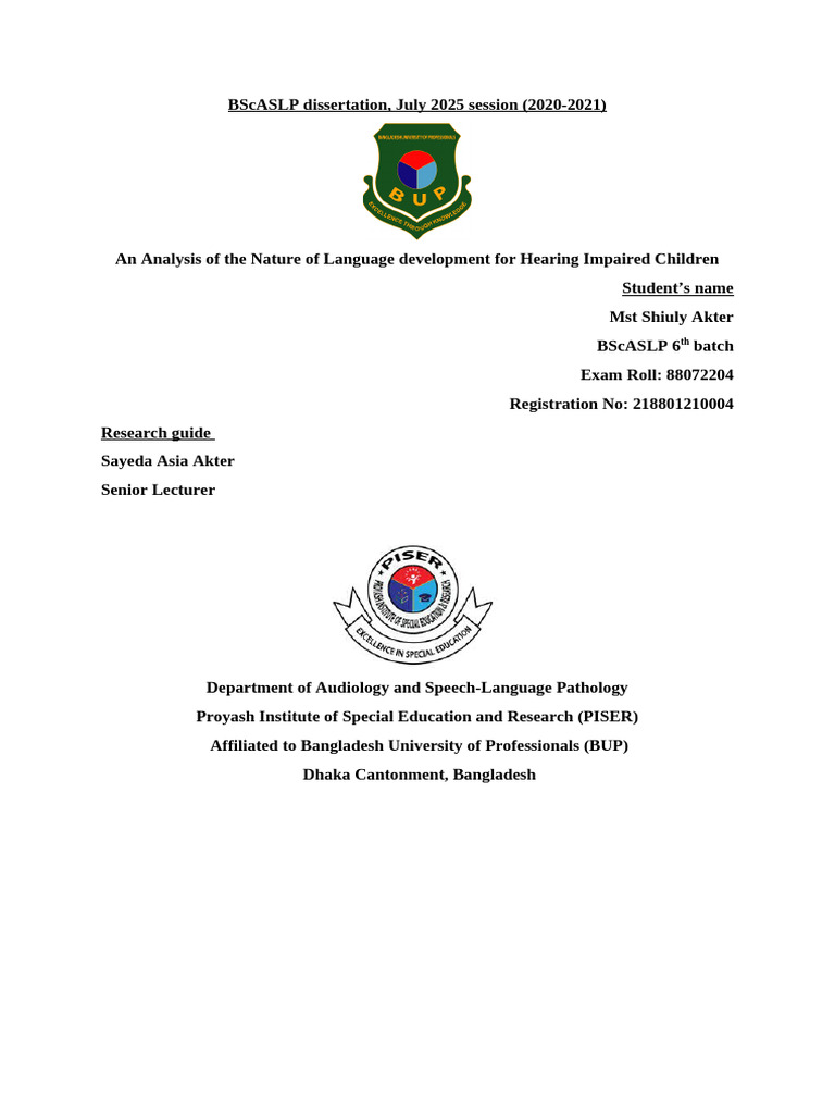 Language Development in Hearing-Impaired Kids | PDF | Hearing Loss | Syntax