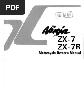 Ninja ZX 7 1991 Owners Manual | PDF