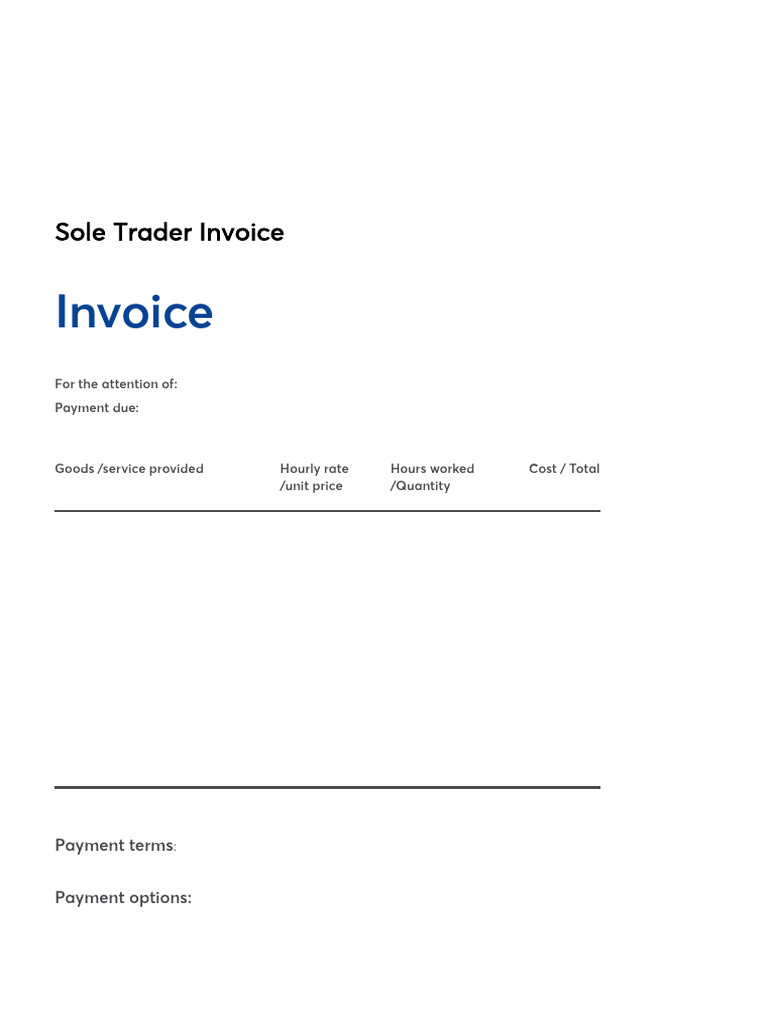 Guides Downloads Invoice Template Sole Trader | PDF