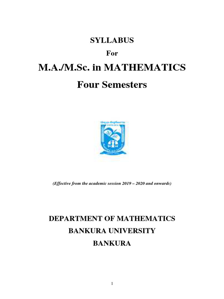 M.Sc. Mathematics Syllabus Overview | PDF | Group (Mathematics ...