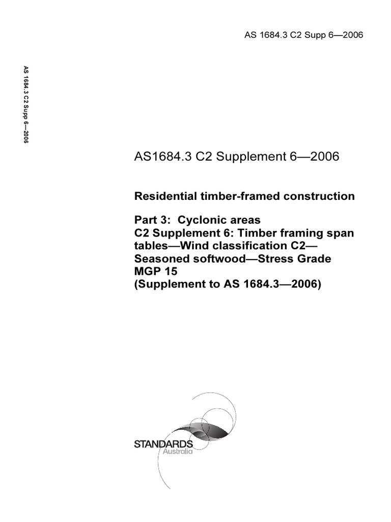 AS 1684.3 C2 Span Tables for Timber | PDF | Lumber | Framing (Construction)