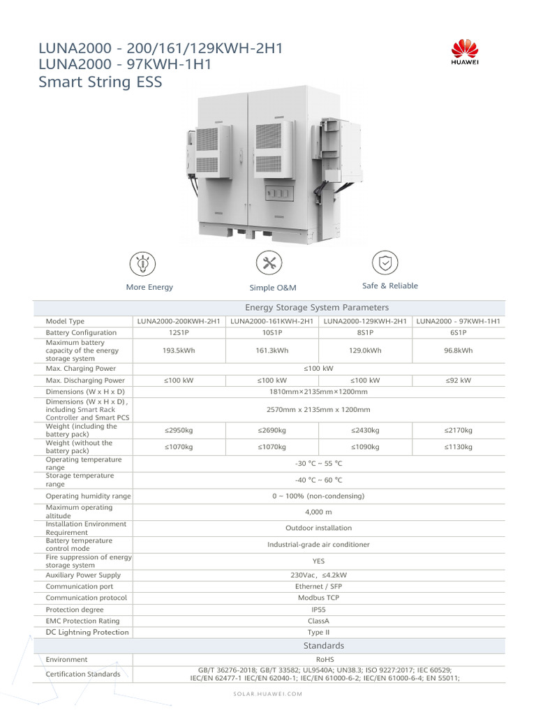 En Sheet Luna2000 200kwh 2h1 | PDF | Alternating Current | Electricity
