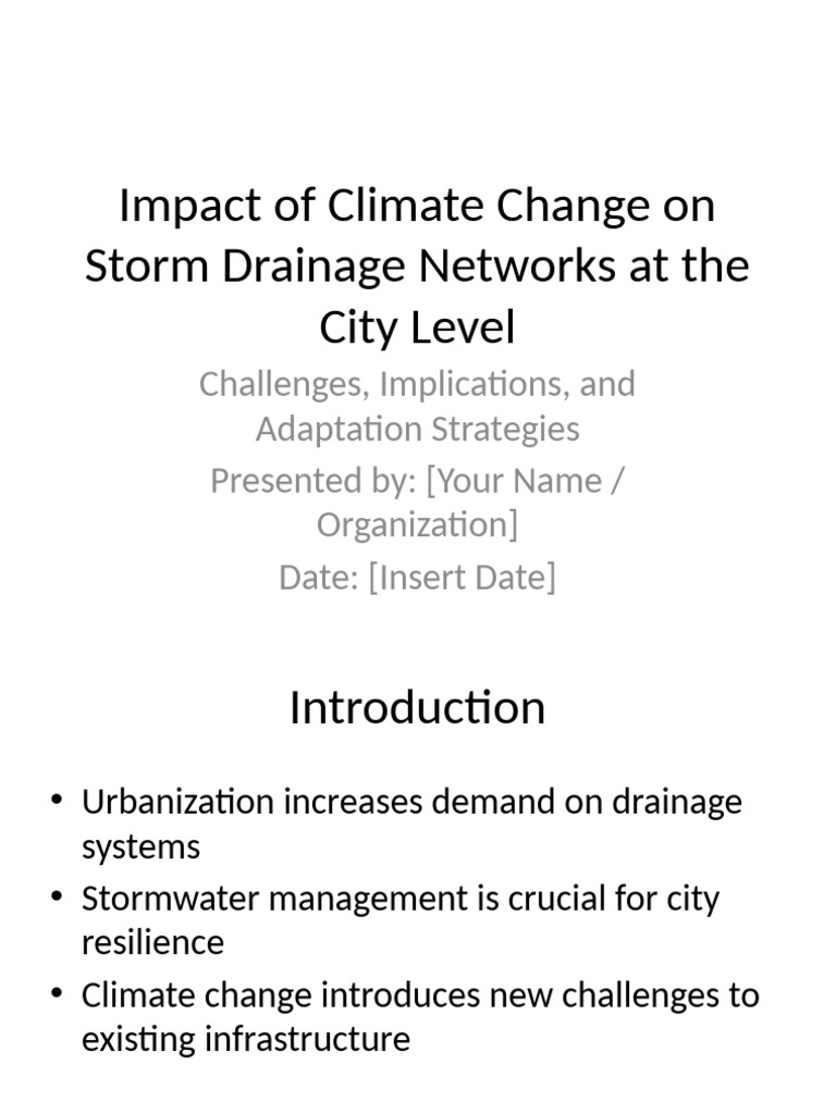Climate Change Effects on Urban Drainage | PDF