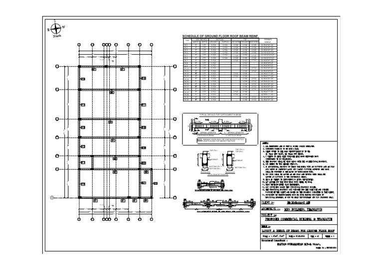 Ground Floor Roof Beam Details | PDF