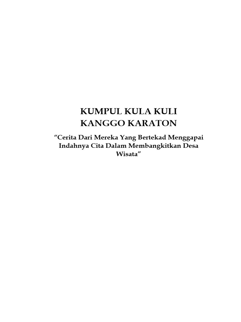 Membangkitkan Desa Wisata Bodang | PDF