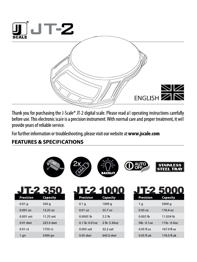 J Scale JT2 Manual | PDF