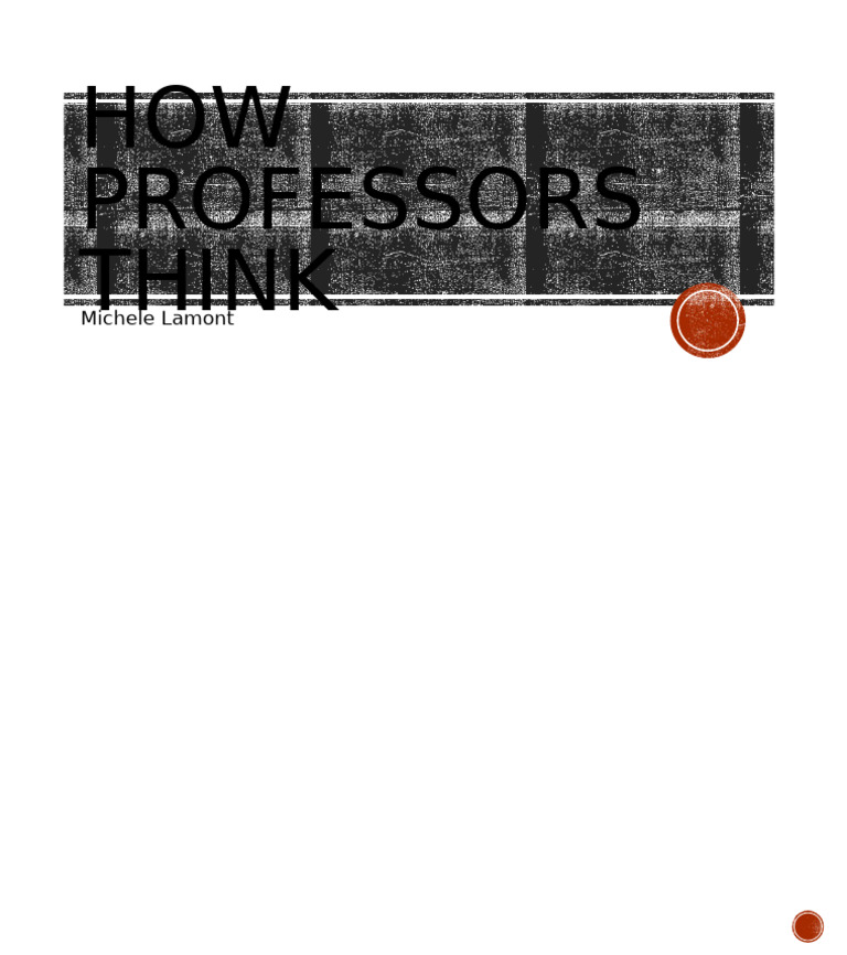 N-How Professors Think | PDF