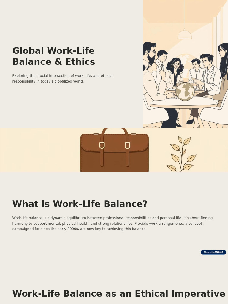 Global Work Life Balance and Ethics | PDF | Employment | Well Being