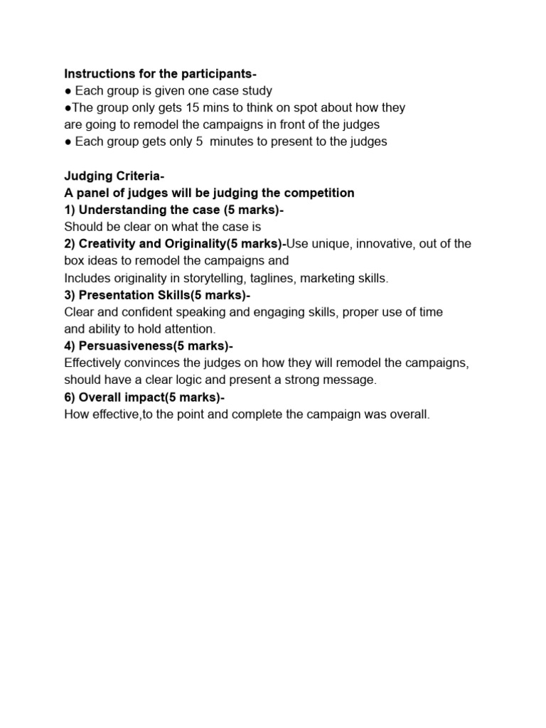 Campaign Remodeling Competition Guide | PDF