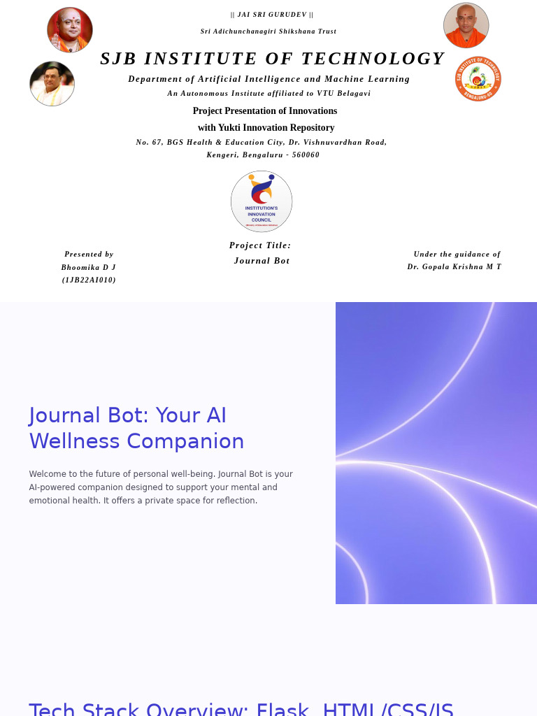 Journal Bot: AI Wellness Companion | PDF | Artificial Intelligence ...