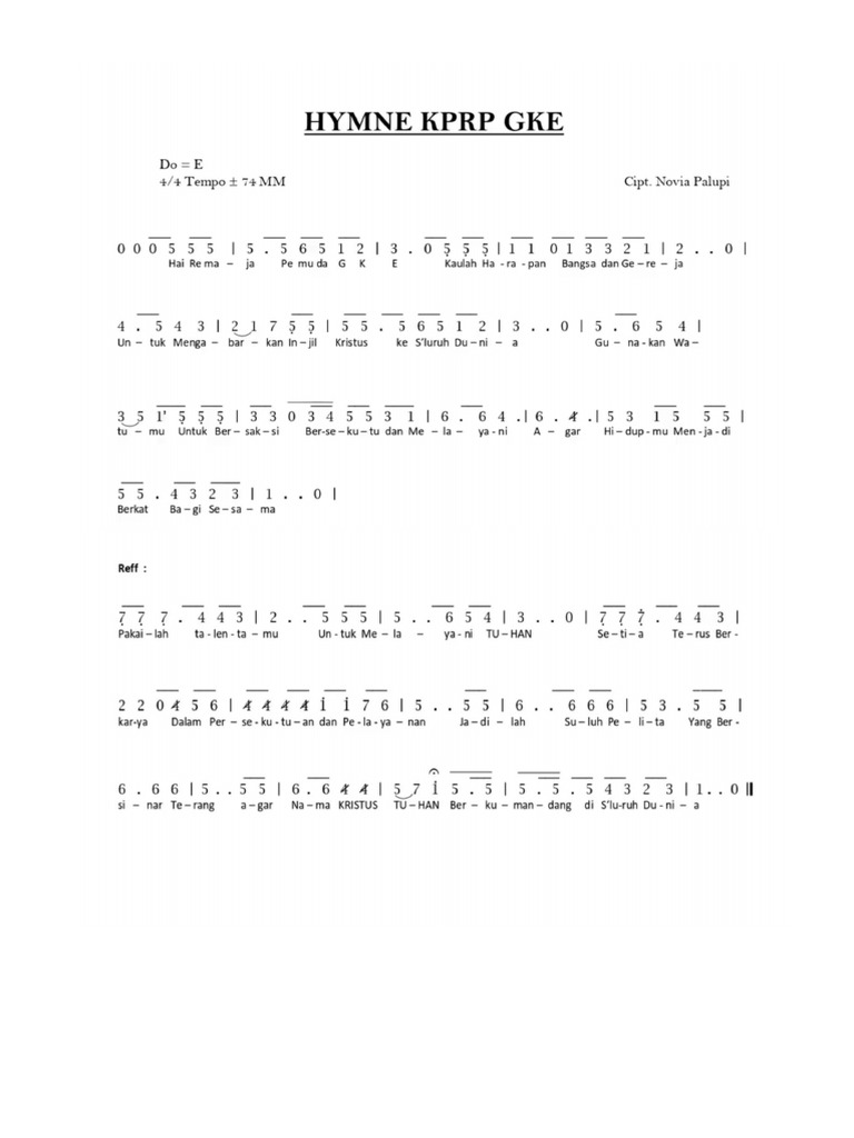 Hymne KPRP GKE (Sudah Revisi) | PDF