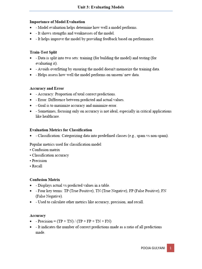 Model Evaluation Techniques Explained | PDF | Accuracy And Precision ...