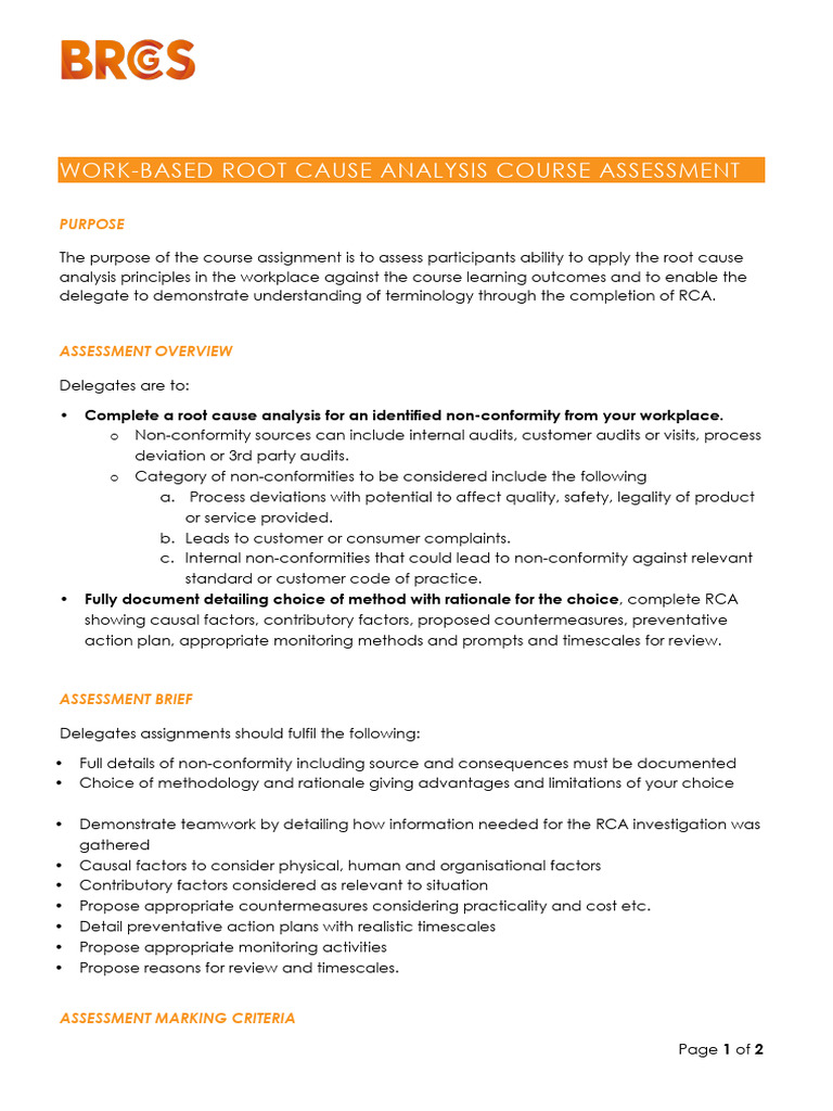 RCA Course Assessment Guidelines | PDF | Audit
