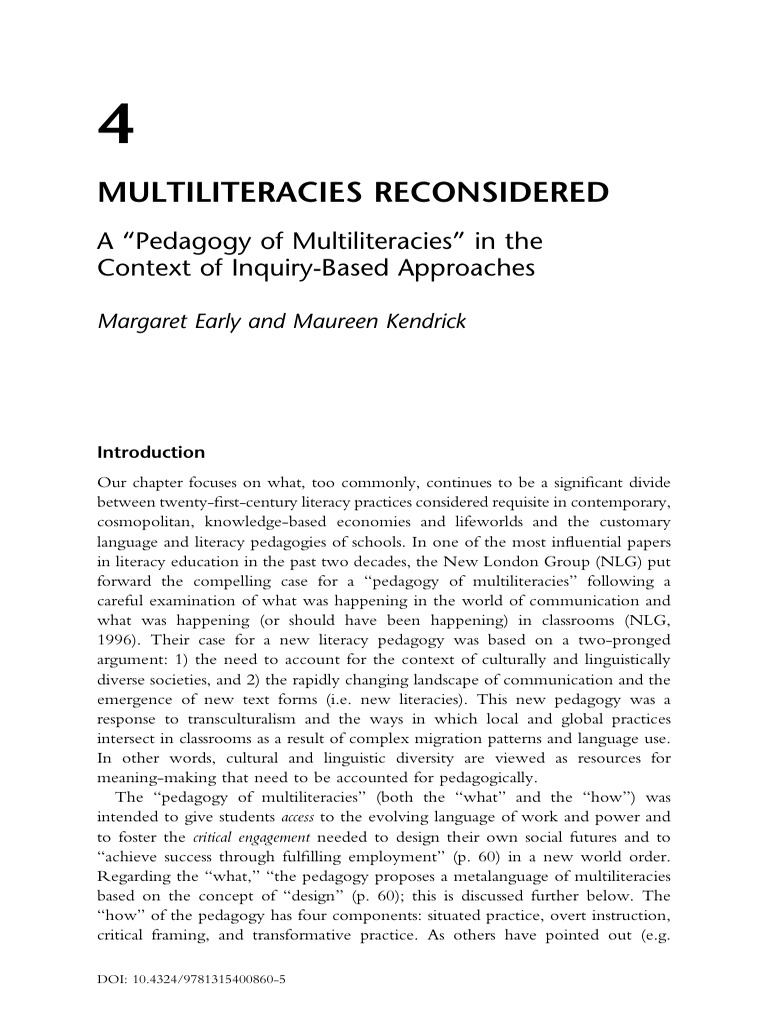 Multiliteracies in Inquiry-Based Learning | PDF | Human Communication ...