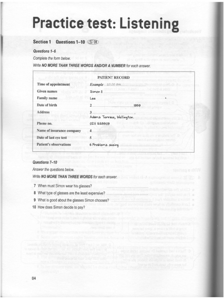 New Insight Into IELTS - Listening + Reading Practice Test | PDF