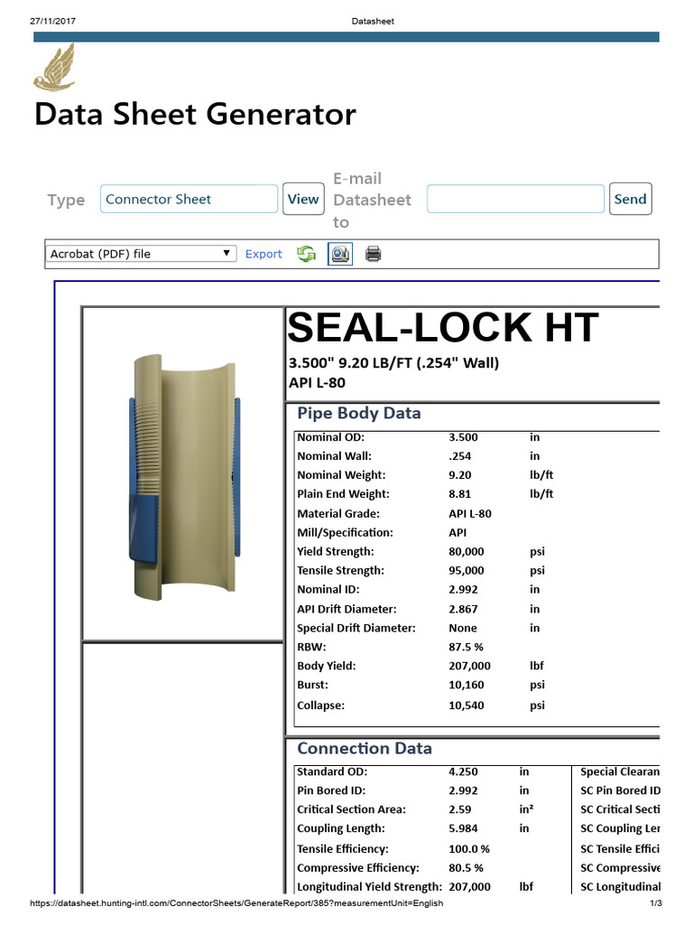 SEAL-LOCK HT Pipe Specifications | PDF | Mechanical Engineering