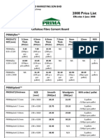 Hume Cemboard 2008 Price List