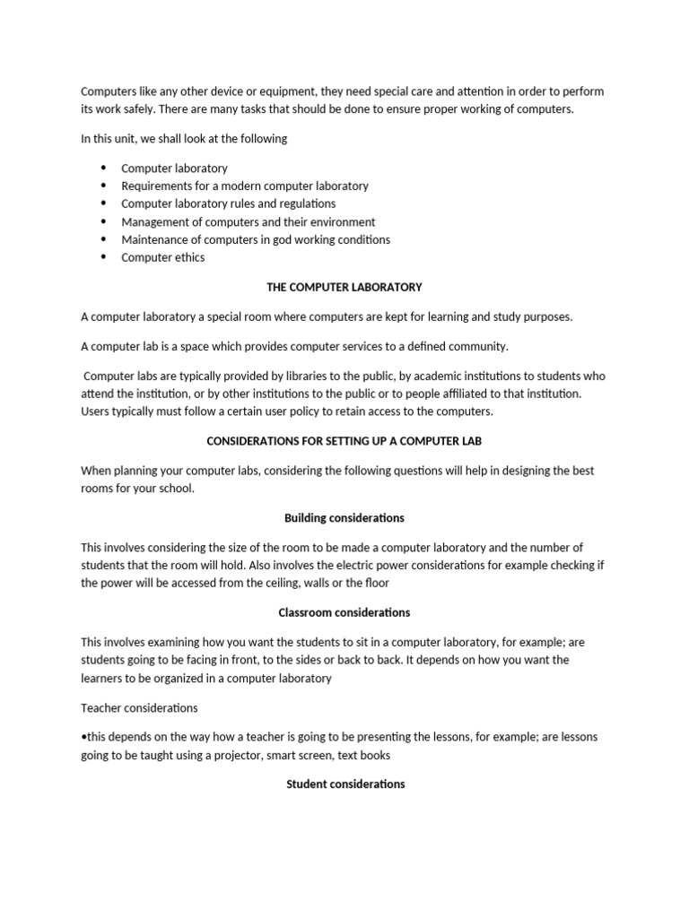 Designing Effective Computer Labs | PDF | Laboratories | Classroom