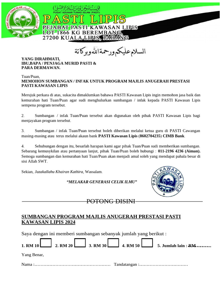 13 - Memohon Sumbangan Map Pasti Kawasan Lipis | PDF