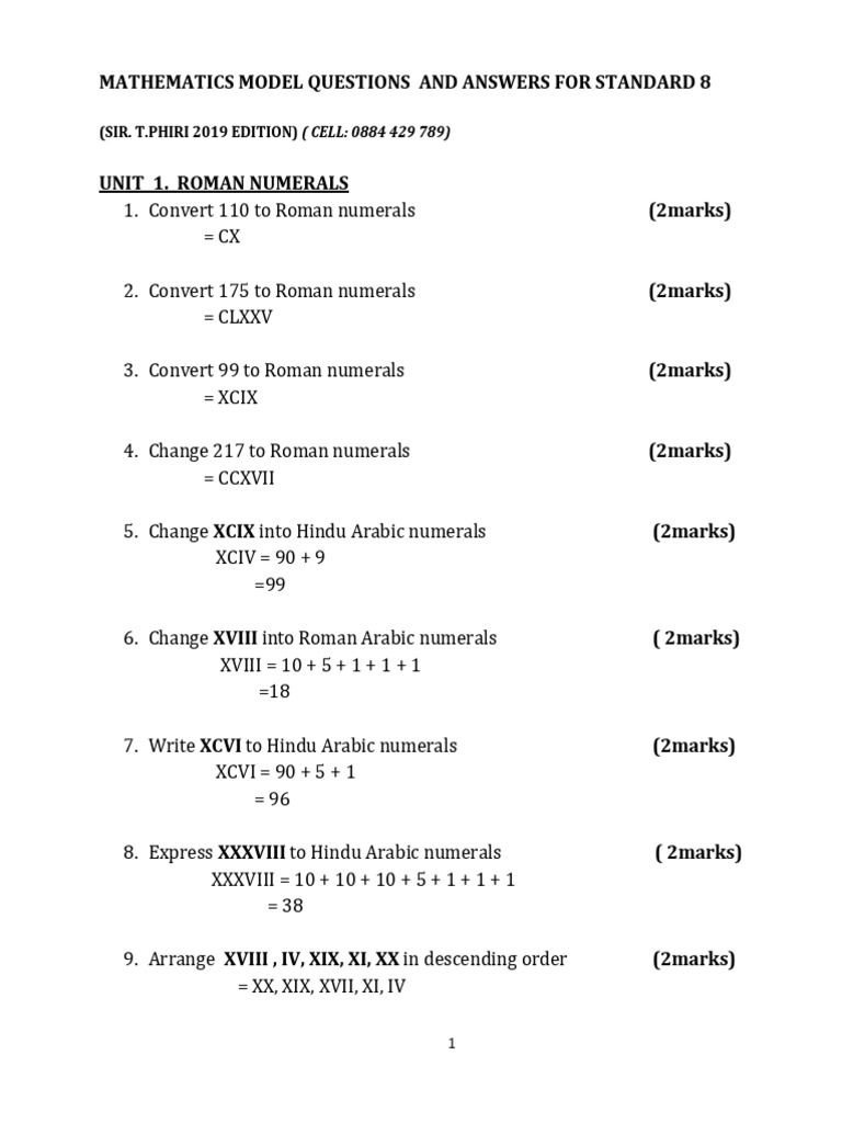 HCF and LCM Exercises for Standard 8 | PDF | Speed | Arithmetic