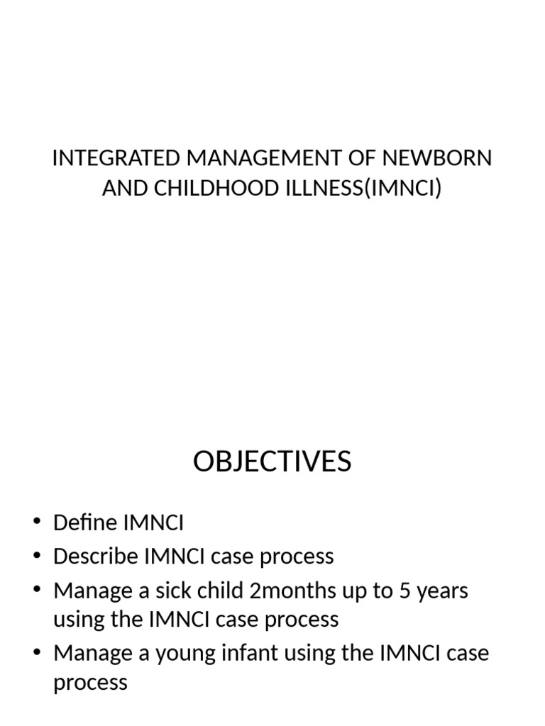 IMNCI Guidelines for Child Health Care | PDF | Anemia | Malaria