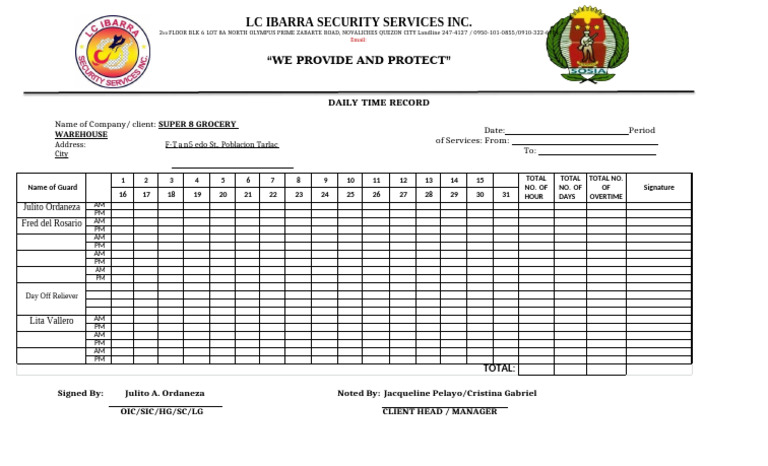 DTR Form | PDF