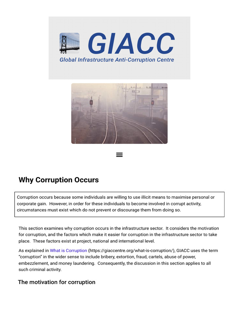Why Corruption Occurs GIACC | PDF | Corruption | Bribery