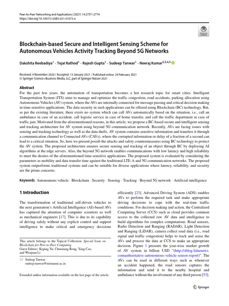 Blockchain for Secure AV Tracking Systems | PDF | Artificial ...