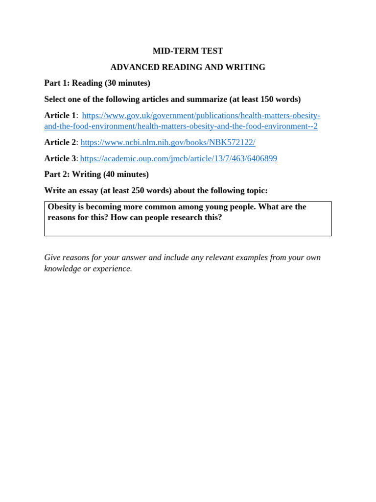 MID - term test - đề 2 | PDF