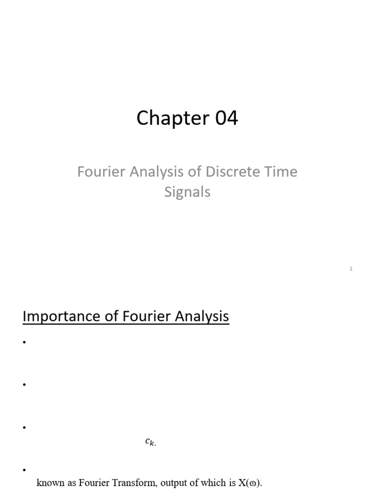Fourier Analysis of Discrete Signals | PDF | Fourier Analysis ...