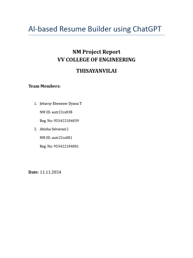 ChatGPT Resume Builder Overview | PDF | Résumé | Usability