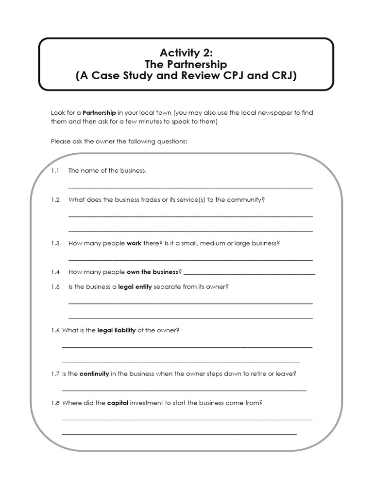 Evaluating CRJ vs CPJ Partnerships | PDF | Partnership | Civil Law ...