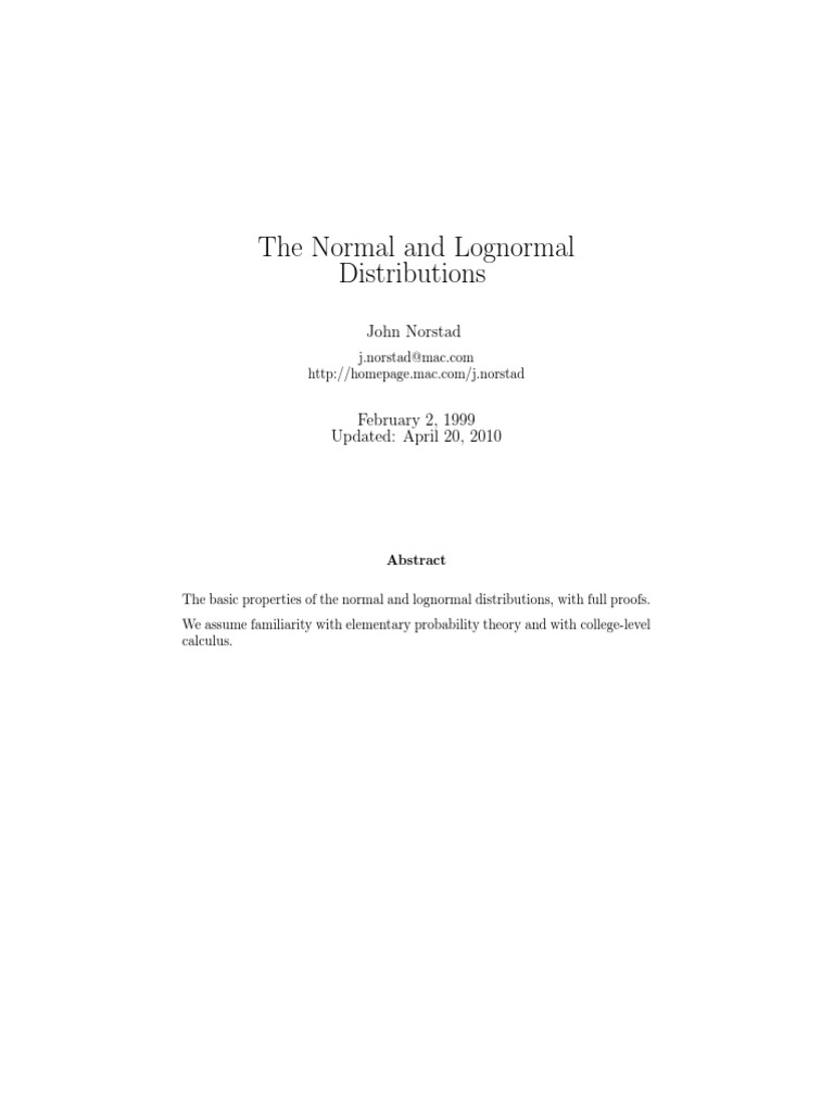 Normal vs Lognormal Distributions | PDF | Sine | Trigonometric Functions