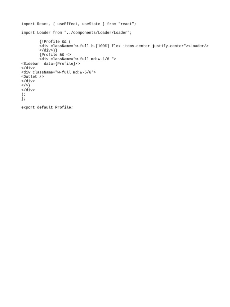 React Profile Component Structure | PDF