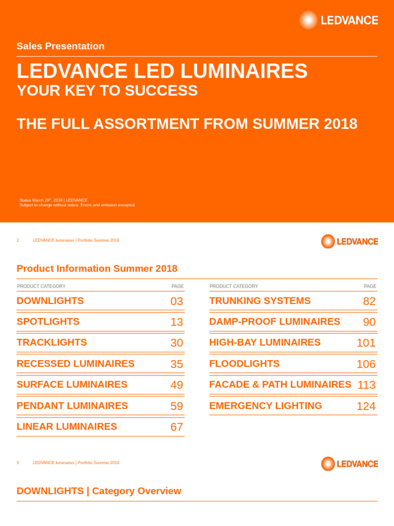 LEDVANCE Summer 2018 Luminaires Guide | PDF | Lighting | Building ...