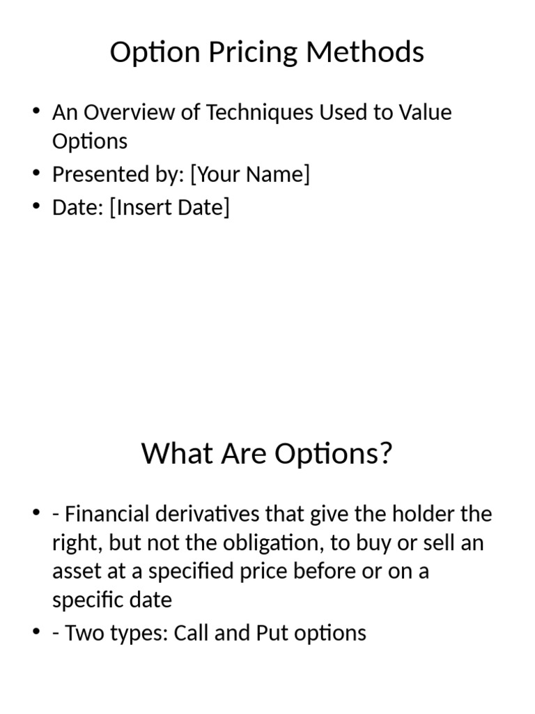 Option Pricing Methods Presentation | PDF
