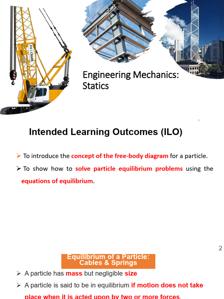Static Equilibrium in Particle Mechanics | PDF | Force | Tension (Physics)
