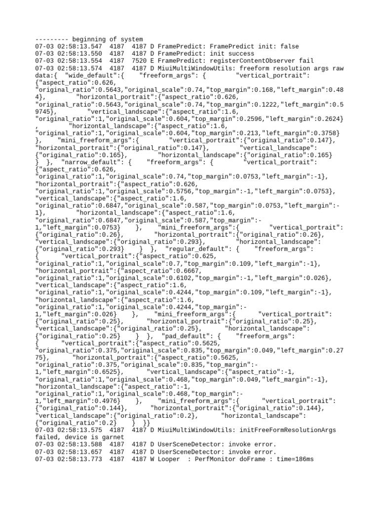 FramePredict and Camera Initialization Logs | PDF | Computing ...
