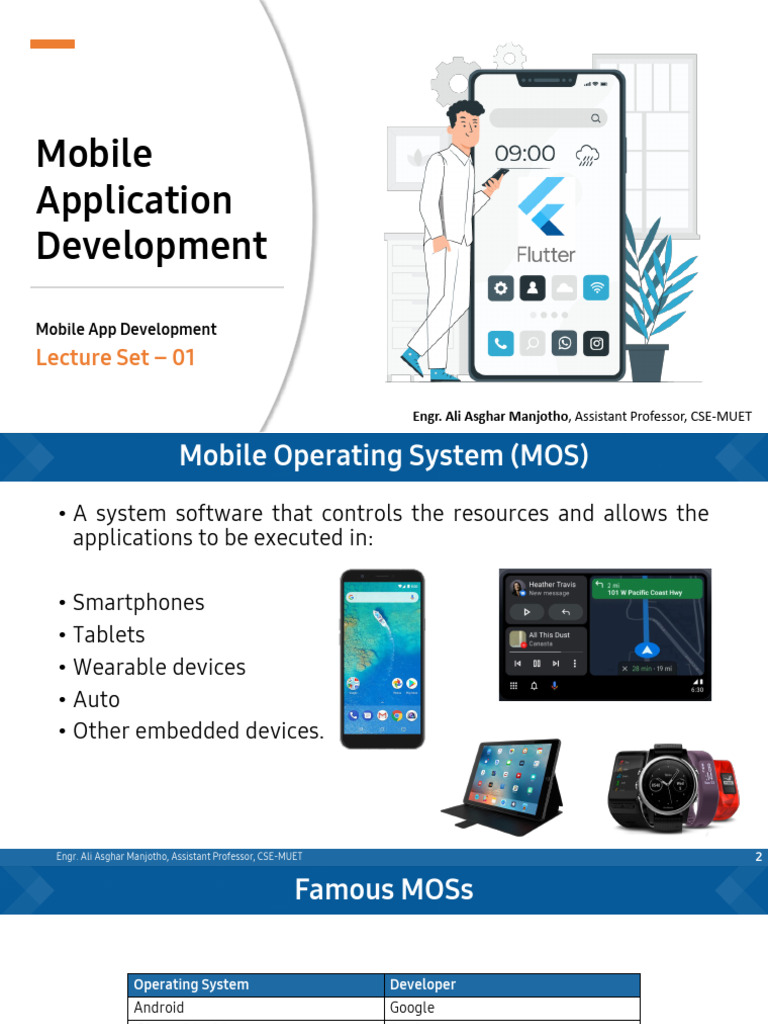 Flutter Lecture Set - 01 (Mobile App Development) | PDF | Smart Devices ...