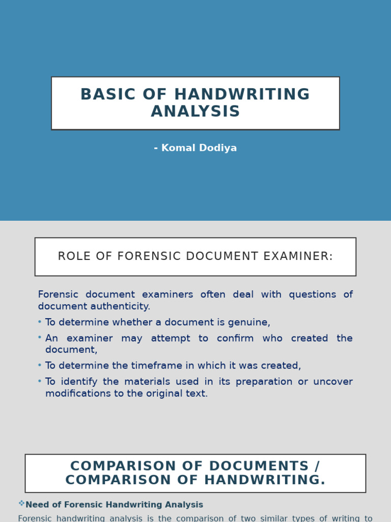Forensic Handwriting Analysis Basics | PDF