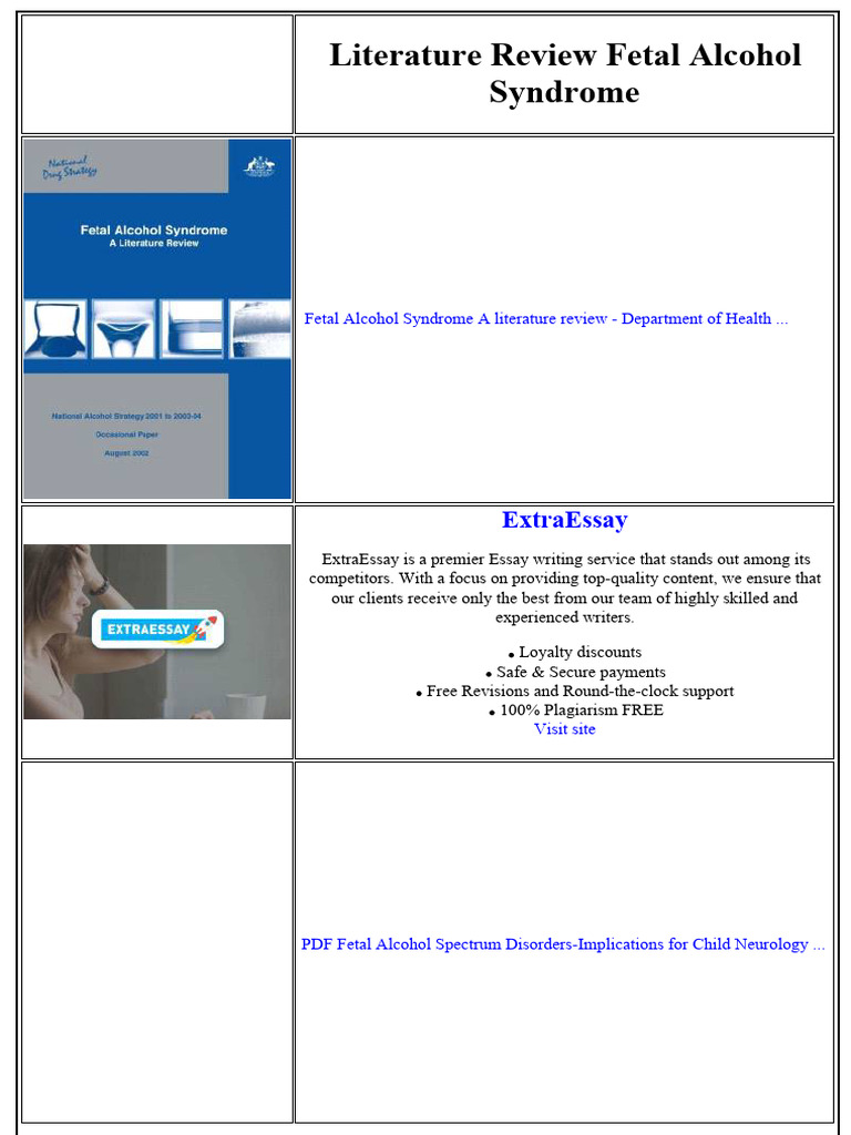 Literature Review Fetal Alcohol Syndrome | PDF | Pregnancy | Alcoholism
