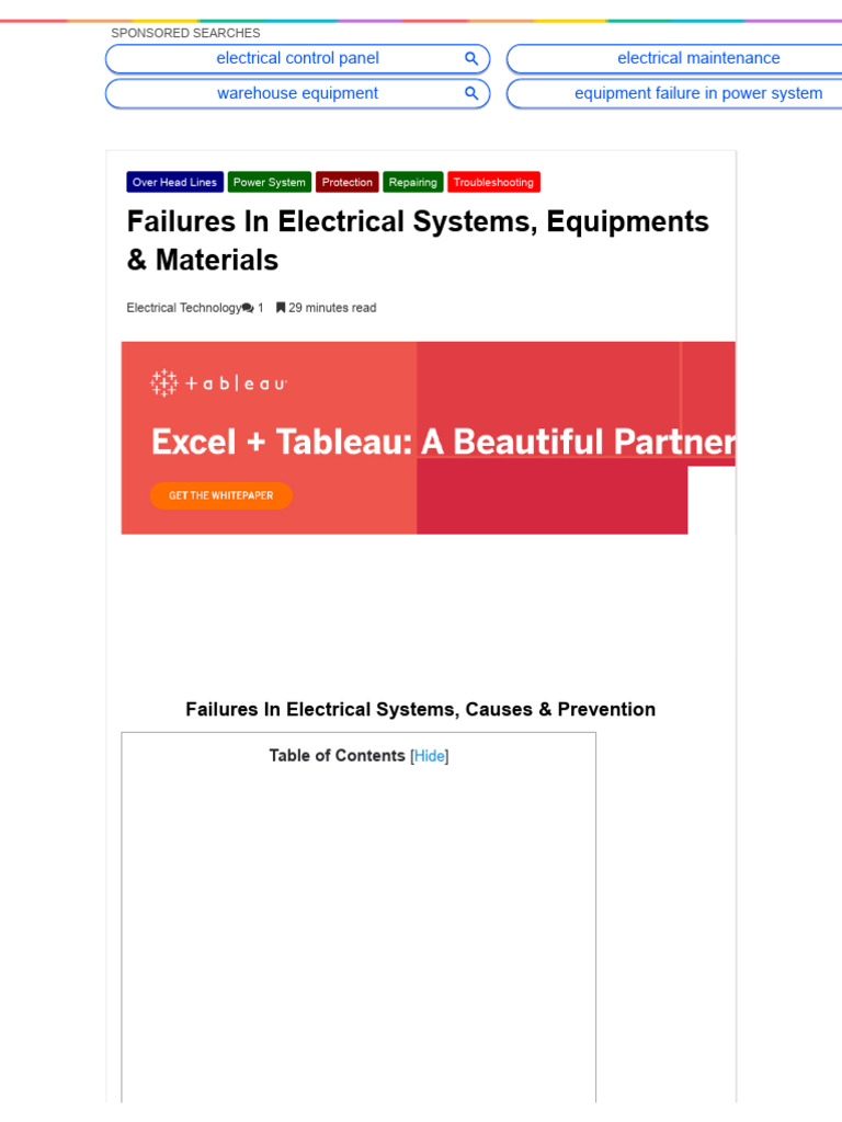Electrical System Failures: Causes & Prevention | PDF | Electricity ...