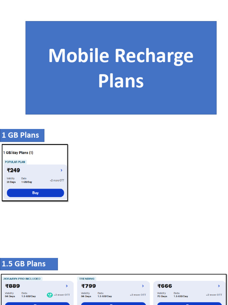 Mobile Recharge Plans | PDF