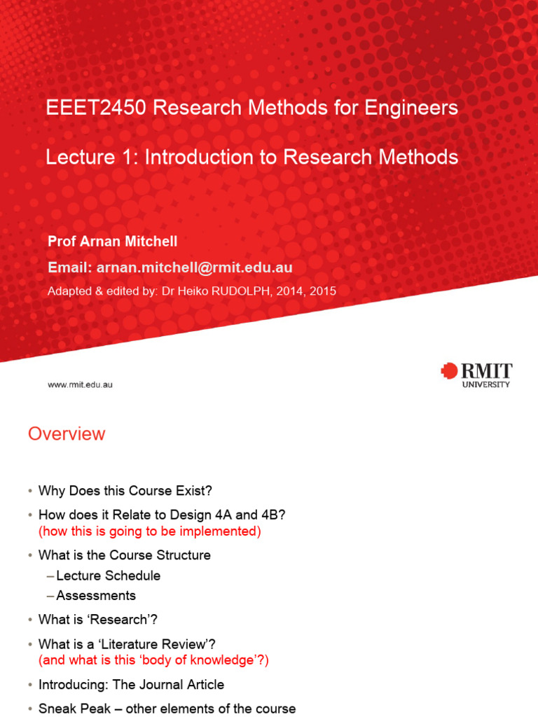 EEET2450+Lecture+0+ +Assessments+&+Lecture+Overview+Ver1 1 | PDF ...